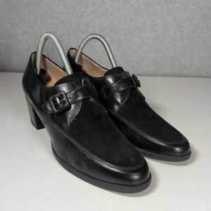 Enzo Angiolini 10M Black Chunky Heels Pump Shoes School Girl Cosplay Mary Jane